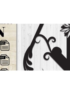 Intra απο ξύλο plywood 3mm-4mm πάχος Butterfly Floral Alphabet N Δίασταση 30x20 cm INTRAFABR-35741498
