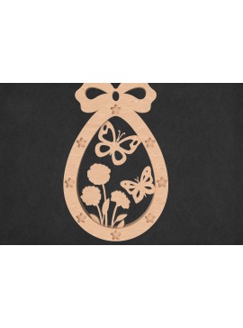 Σετ των 3 Intra απο ξύλο plywood 3mm-4mm πάχος Πεταλούδα & Floral Πασχαλινό Αυγό Δίασταση 4x4 cm INTRAFABR-117890354