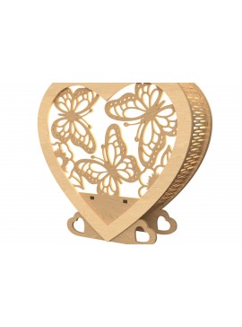 Σετ των 2 Intra απο ξύλο plywood 3mm-4mm πάχος Σχέδιο Lantern Heart Butterfly Δίασταση 15x15 cm INTRAFABR-113312335