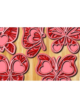 Intra απο ξύλο plywood 3mm-4mm πάχος Layer Butterfly Heart Δίασταση 30x30 cm INTRAFABR-24538064