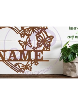 Σετ των 3 Intra απο ξύλο plywood 3mm-4mm πάχος Σήμα ονόματος πεταλούδας Δίασταση 6x6 cm INTRAFABR-104140164
