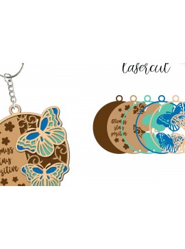 Σετ των 3 Intra απο ξύλο plywood 3mm-4mm πάχος Μπρελόκ Butterfly  Δίασταση 6x6 cm INTRAFABR-98932260