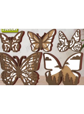 Σετ των 2 Intra απο ξύλο plywood 3mm-4mm πάχος λάμπα πεταλούδας | CNC Δίασταση 15x15 cm INTRAFABR-120990317