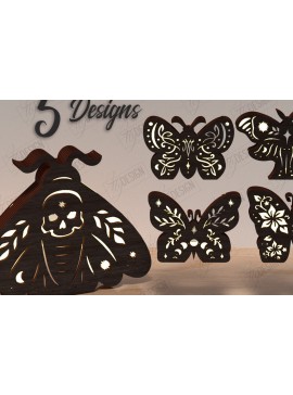 Σετ των 2 Intra απο ξύλο plywood 3mm-4mm πάχος λάμπα πεταλούδας | CNC Δίασταση 30x20 cm INTRAFABR-120990130