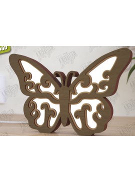 Σετ των 2 Intra απο ξύλο plywood 3mm-4mm πάχος Λάμπα πεταλούδας | Λάμπα επιφάνειας εργασίας Δίασταση 15x15 cm INTRAFABR-120989050