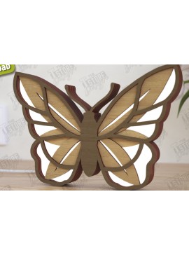 Σετ των 2 Intra απο ξύλο plywood 3mm-4mm πάχος Λάμπα πεταλούδας | Λάμπα επιφάνειας εργασίας Δίασταση 15x15 cm INTRAFABR-120989053