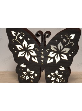 Σετ των 2 Intra απο ξύλο plywood 3mm-4mm πάχος Λάμπα πεταλούδας |μυστικό σχέδιο Δίασταση 30x20 cm INTRAFABR-120987761