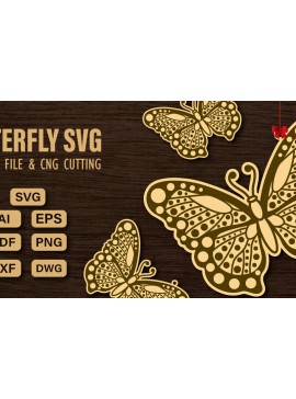 Σετ των 2 Intra απο ξύλο plywood 3mm-4mm πάχος  πεταλούδας και κοπής CNC Δίασταση 20x30 cm INTRAFABR-98741806