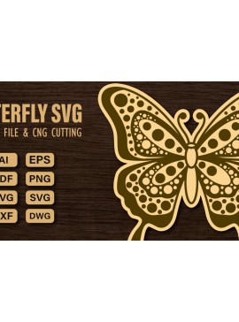 Σετ των 2 Intra απο ξύλο plywood 3mm-4mm πάχος  πεταλούδας και κοπής CNC Δίασταση 20x30 cm INTRAFABR-98627331