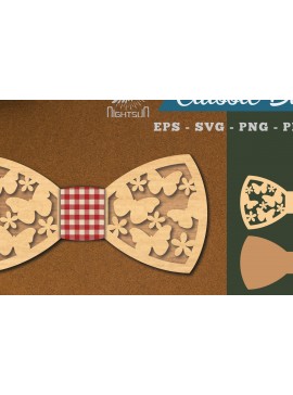 Σετ των 2 Intra απο ξύλο plywood 3mm-4mm πάχος Παπιγιόν κοπής με λέιζερ πεταλούδα 1 Δίασταση 15x15 cm INTRAFABR-112131385