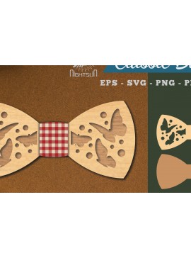 Σετ των 2 Intra απο ξύλο plywood 3mm-4mm πάχος Παπιγιόν κοπής με λέιζερ πεταλούδα 2 Δίασταση 15x15 cm INTRAFABR-112131395