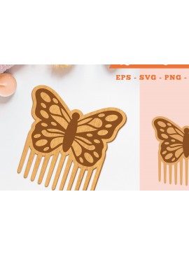 Σετ των 2 Intra απο ξύλο plywood 3mm-4mm πάχος Χτένα κοπής με λέιζερ πεταλούδας 1 Δίασταση 15x15 cm INTRAFABR-105414206