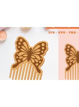 Σετ των 2 Intra απο ξύλο plywood 3mm-4mm πάχος Χτένα κοπής με λέιζερ πεταλούδας 2 Δίασταση 15x15 cm INTRAFABR-105414268