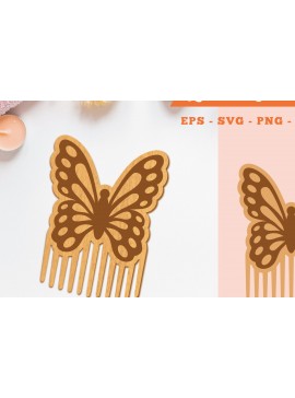 Σετ των 2 Intra απο ξύλο plywood 3mm-4mm πάχος Χτένα κοπής με λέιζερ πεταλούδας 3 Δίασταση 15x15 cm INTRAFABR-105414714