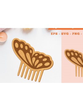 Σετ των 2 Intra απο ξύλο plywood 3mm-4mm πάχος Χτένα κοπής με λέιζερ πεταλούδας 5 Δίασταση 15x15 cm INTRAFABR-105414849