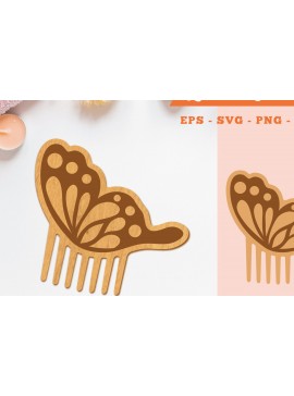 Σετ των 2 Intra απο ξύλο plywood 3mm-4mm πάχος Χτένα κοπής με λέιζερ πεταλούδας 6 Δίασταση 15x15 cm INTRAFABR-105415112