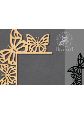 Σετ των 2 Intra απο ξύλο plywood 3mm-4mm πάχος Γωνία κοπής με λέιζερ πεταλούδας 1 Δίασταση 15x15 cm INTRAFABR-122932334