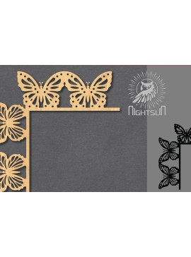 Σετ των 2 Intra απο ξύλο plywood 3mm-4mm πάχος Γωνία κοπής με λέιζερ πεταλούδας 3 Δίασταση 15x15 cm INTRAFABR-122932397