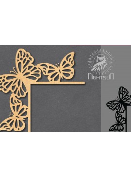 Σετ των 2 Intra απο ξύλο plywood 3mm-4mm πάχος Γωνία κοπής με λέιζερ πεταλούδας 4 Δίασταση 15x15 cm INTRAFABR-122932423