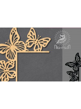 Σετ των 2 Intra απο ξύλο plywood 3mm-4mm πάχος Γωνία κοπής με λέιζερ πεταλούδας 5 Δίασταση 15x15 cm INTRAFABR-122932445