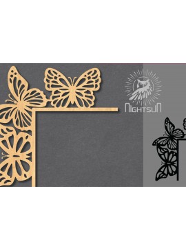 Σετ των 2 Intra απο ξύλο plywood 3mm-4mm πάχος Γωνία κοπής με λέιζερ πεταλούδας 6 Δίασταση 15x15 cm INTRAFABR-122932462