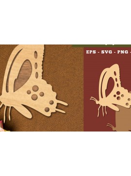 Σετ των 2 Intra απο ξύλο plywood 3mm-4mm πάχος Διακόσμηση κοπής με λέιζερ πεταλούδας 5 Δίασταση 15x15 cm INTRAFABR-111785725