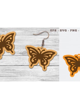 Σετ των 3 Intra απο ξύλο plywood 3mm-4mm πάχος Σκουλαρίκια κομμένα με λέιζερ πεταλούδα Δίασταση 3x3 cm INTRAFABR-107201161