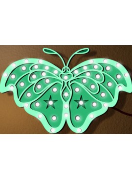Σετ των 2 Intra απο ξύλο plywood 3mm-4mm πάχος Butterfly Led Night Light Δίασταση 15x15 cm INTRAFABR-100113926