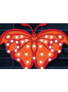 Σετ των 2 Intra απο ξύλο plywood 3mm-4mm πάχος Butterfly Led Night Light Δίασταση 15x15 cm INTRAFABR-100113941