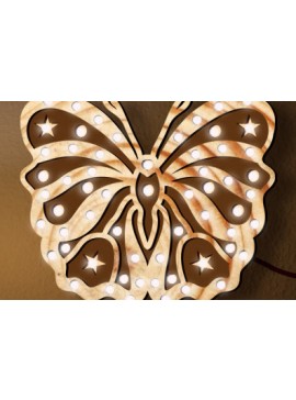 Σετ των 2 Intra απο ξύλο plywood 3mm-4mm πάχος Butterfly Led Night Light Δίασταση 15x15 cm INTRAFABR-100113918