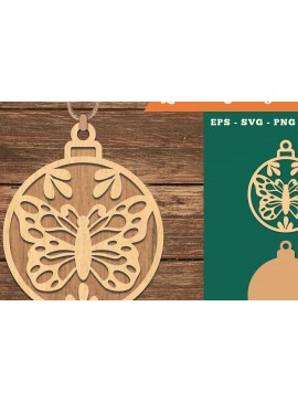 Σετ των 3 Intra απο ξύλο plywood 3mm-4mm πάχος Στολίδι κοπής με λέιζερ πεταλούδας 1 Δίασταση 8x8 cm INTRAFABR-109982090