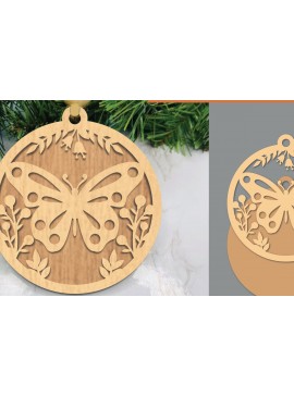 Σετ των 3 Intra απο ξύλο plywood 3mm-4mm πάχος Στολίδι κοπής με λέιζερ πεταλούδας 1 Δίασταση 8x8 cm INTRAFABR-106023999