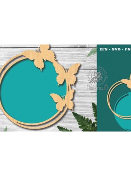 Σετ των 2 Intra απο ξύλο plywood 3mm-4mm πάχος Πινακίδα πεταλούδας 3 Δίασταση 30x20 cm INTRAFABR-123337539