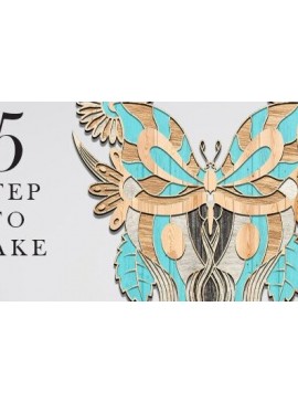 Intra απο ξύλο plywood 3mm-4mm πάχος Butterfly , Wall Art Design Δίασταση 40x40 cm INTRAFABR-37833194