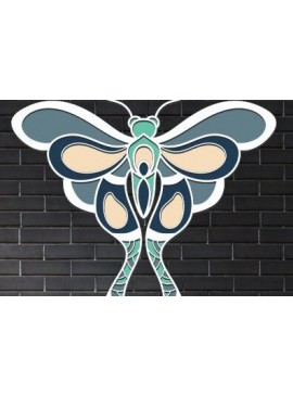 Σετ των 2 Intra απο ξύλο plywood 3mm-4mm πάχος Butterfly , Τέχνη διακόσμησης τοίχου Δίασταση 30x20 cm INTRAFABR-36954658