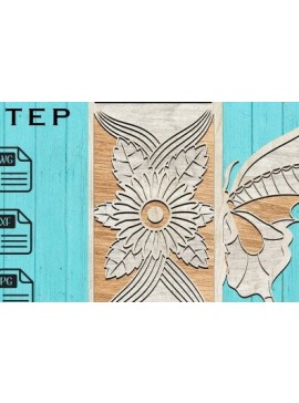 Σετ των 2 Intra απο ξύλο plywood 3mm-4mm πάχος Butterfly Δίασταση 15x15 cm INTRAFABR-37824897