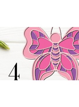 Σετ των 2 Intra απο ξύλο plywood 3mm-4mm πάχος Butterfly , Τέχνη διακόσμησης τοίχου Δίασταση 15x15 cm INTRAFABR-36786355