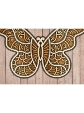 Σετ των 2 Intra απο ξύλο plywood 3mm-4mm πάχος Πεταλούδα ed /Ξυλοκόψιμο Δίασταση 15x15 cm INTRAFABR-38582789