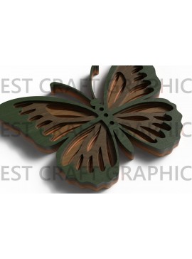 Σετ των 2 Intra απο ξύλο plywood 3mm-4mm πάχος αποκοπής με στρώματα πεταλούδας Δίασταση 25x25 cm INTRAFABR-121762224