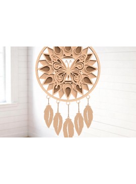 Intra απο ξύλο plywood 3mm-4mm πάχος Butterfly Mandala Dreamcatcher Δίασταση 30x30 cm INTRAFABR-121402342
