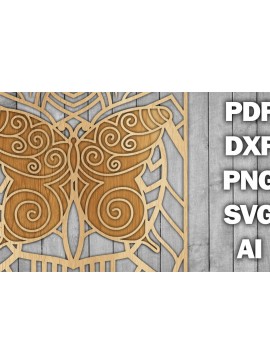 Intra απο ξύλο plywood 3mm-4mm πάχος Butterfly Mandala /Ξυλοκόψιμο Δίασταση 30x30 cm INTRAFABR-39361159