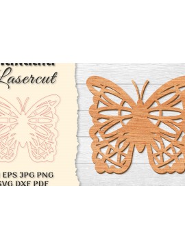 Intra απο ξύλο plywood 3mm-4mm πάχος Πεταλούδα Mandala  Δίασταση 30x30 cm INTRAFABR-121045389