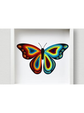 Intra απο ξύλο plywood 3mm-4mm πάχος Butterfly Mandala , κοπής 3D Δίασταση 30x30 cm INTRAFABR-57512489