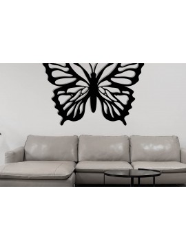 Σετ των 2 Intra απο ξύλο plywood 3mm-4mm πάχος Butterfly Μεταλλική διακόσμηση τοίχου Δίασταση 40x40 cm INTRAFABR-116406944