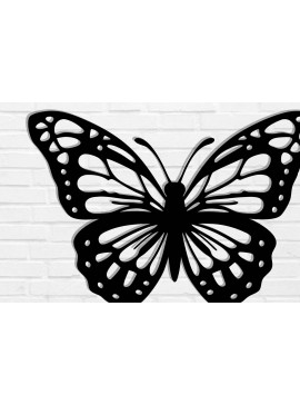 Σετ των 2 Intra απο ξύλο plywood 3mm-4mm πάχος Butterfly Μεταλλική διακόσμηση τοίχου Δίασταση 40x40 cm INTRAFABR-116406623