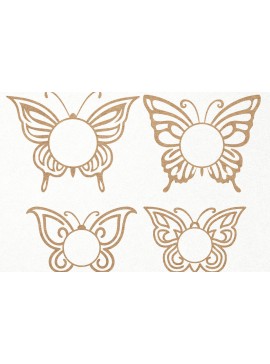 Σετ των 3 Intra απο ξύλο plywood 3mm-4mm πάχος Πλαίσιο μονόγραμμα πεταλούδας Cut  Δίασταση 7x7 cm INTRAFABR-103121182