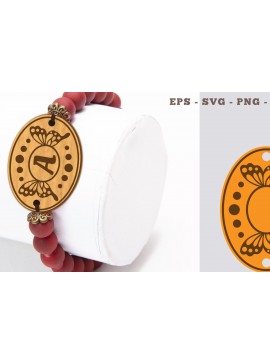 Σετ των 3 Intra απο ξύλο plywood 3mm-4mm πάχος Βραχιόλι κοπής με λέιζερ μονογράμματος πεταλούδας Δίασταση 5x5 cm INTRAFABR-104773491