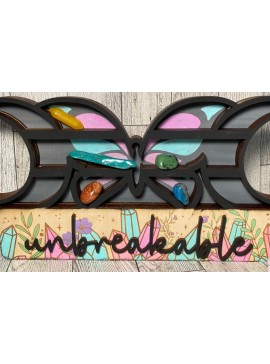 Σετ των 2 Intra απο ξύλο plywood 3mm-4mm πάχος Butterfly Moon Crystal Shelf  Δίασταση 30x20 cm INTRAFABR-36607234