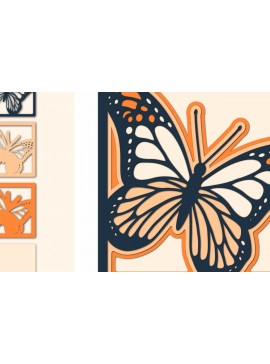 Σετ των 2 Intra απο ξύλο plywood 3mm-4mm πάχος Butterfly Multilayer Δίασταση 15x15 cm INTRAFABR-14771833