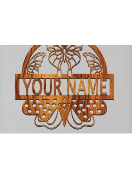 Σετ των 2 Intra απο ξύλο plywood 3mm-4mm πάχος Πινακίδα ονόματος πεταλούδας Δίασταση 30x20 cm INTRAFABR-74097948